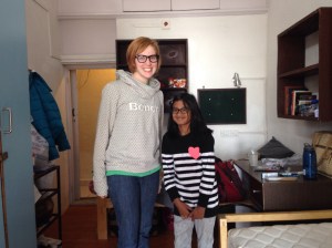 Francie in her dorm room with Alia, the dorm mother's daughter. All moved in. 